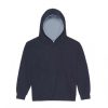 Just Hoods AWJH003J Varsity gyerek pamut kapucnis pulóver - New French Navy/Sky Blue