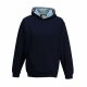 Just Hoods AWJH003J Varsity gyerek pamut kapucnis pulóver - New French Navy/Sky Blue