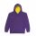 Just Hoods AWJH003J Varsity gyerek pamut kapucnis pulóver - Purple/Sun Yellow