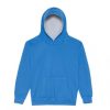 Just Hoods AWJH003J Varsity gyerek pamut kapucnis pulóver - Sapphire Blue/Heather Grey