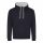 Just Hoods AWJH003 Varsity pamut kapucnis pulóver - New French Navy/Heather Grey