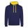 Just Hoods AWJH003 Varsity pamut kapucnis pulóver - Oxford Navy/Sun Yellow