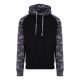 Just Hoods AWJH009 Baseball pamut kapucnis pulóver - Solid Black/Black Camo