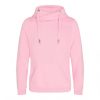 Just Hoods AWJH021 pamut keresztpántos nyakú kapucnis pulóver - Baby Pink