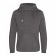 Just Hoods AWJH021 pamut keresztpántos nyakú kapucnis pulóver - Charcoal