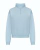 Just Hoods AWJH037 női pamut rövid 1/4 cipzáros galléros pulóver - Sky Blue