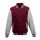 Just Hoods AWJH043 Varsity férfi pamut dzseki - Burgundy/Heather Grey