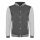 Just Hoods AWJH043 Varsity férfi pamut dzseki - Charcoal/Heather Grey