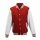 Just Hoods AWJH043 Varsity férfi pamut dzseki - Fire Red/Arctic White