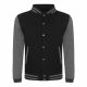 Just Hoods AWJH043 Varsity férfi pamut dzseki - Jet Black/Charcoal