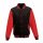 Just Hoods AWJH043 Varsity férfi pamut dzseki - Jet Black/Fire Red