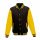 Just Hoods AWJH043 Varsity férfi pamut dzseki - Jet Black/Sun Yellow