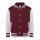 Just Hoods AWJH043J Varsity gyerek pamut patentos pulóver - Burgundy/Heather Grey