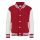 Just Hoods AWJH043J Varsity gyerek pamut patentos pulóver - Fire Red/Arctic White