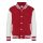 Just Hoods AWJH043J Varsity gyerek pamut patentos pulóver - Fire Red/Arctic White