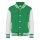 Just Hoods AWJH043J Varsity gyerek pamut patentos pulóver - Kelly Green/Arctic White