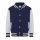 Just Hoods AWJH043J Varsity gyerek pamut patentos pulóver - Oxford Navy/Heather Grey