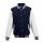 Just Hoods AWJH043 Varsity férfi pamut dzseki - Oxford Navy/White