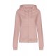 Just Hoods AWJH050F College női pamut cipzáros kapucnis pulóver - Dusty Pink