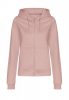 Just Hoods AWJH050F College női pamut cipzáros kapucnis pulóver - Dusty Pink