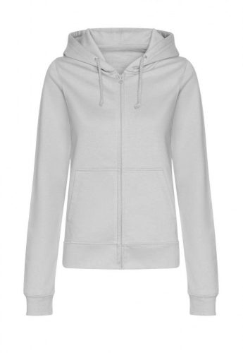 Just Hoods AWJH050F College női pamut cipzáros kapucnis pulóver - Heather Grey