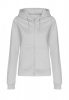 Just Hoods AWJH050F College női pamut cipzáros kapucnis pulóver - Heather Grey