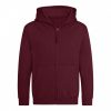 Just Hoods AWJH050J gyerek pamut cipzáros pulóver - Burgundy