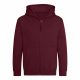 Just Hoods AWJH050J gyerek pamut cipzáros pulóver - Burgundy