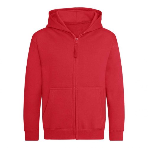 Just Hoods AWJH050J gyerek pamut cipzáros pulóver - Fire Red