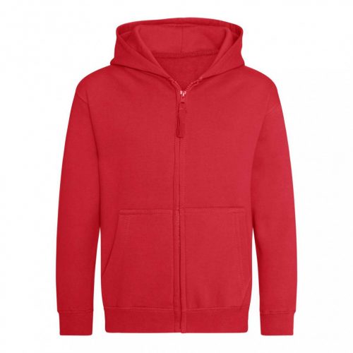 Just Hoods AWJH050J gyerek pamut cipzáros pulóver - Fire Red