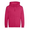 Just Hoods AWJH050J gyerek pamut cipzáros pulóver - Hot Pink