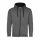 Just Hoods AWJH053 Varsity pamut cipzáros kapucnis pulóver - Charcoal Grey/Jet Black