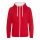 Just Hoods AWJH053 Varsity pamut cipzáros kapucnis pulóver - Fire Red/Arctic White