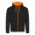 Just Hoods AWJH053 Varsity pamut cipzáros kapucnis pulóver - Jet Black/Orange Crush