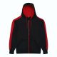 Just Hoods AWJH066 Sports cipzáros kapucnis pulóver - Jet Black/Fire Red