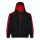 Just Hoods AWJH066 Sports cipzáros kapucnis pulóver - Jet Black/Fire Red