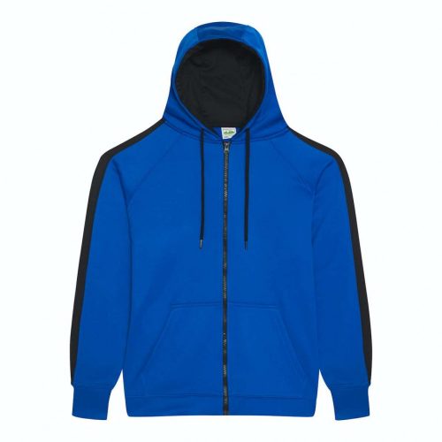 Just Hoods AWJH066 Sports cipzáros kapucnis pulóver - Royal Blue/Jet Black