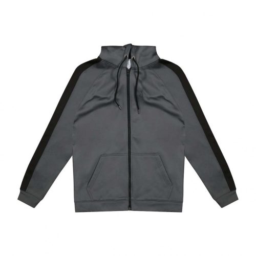 Just Hoods AWJH066 Sports cipzáros kapucnis pulóver - Steel Grey/Jet Black