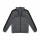 Just Hoods AWJH066 Sports cipzáros kapucnis pulóver - Steel Grey/Jet Black