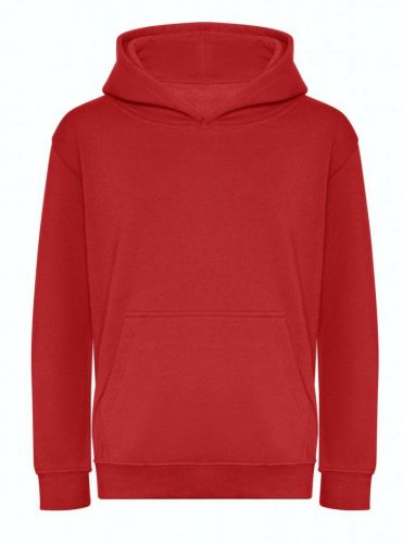 Just Hoods AWJH201J Organic pamut gyerek kapucnis pulóver - Fire Red