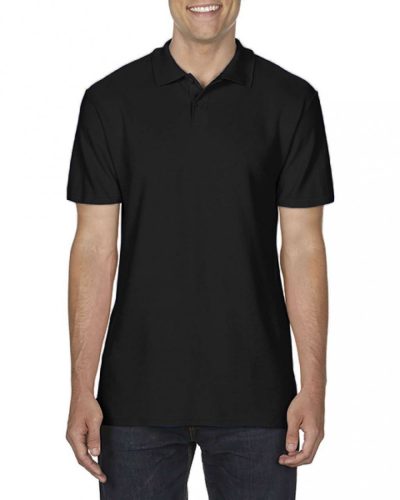 Gildan 64800 Softstyle unisex pamut galléros piké póló - Black