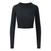 Just Cool JC039 WOMEN'S LONG SLEEVE CROP T L