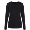 Just Ts JT002F női hosszú ujjú Tri-Blend póló - Solid Black