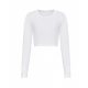 Just Ts JT016 női rövidített hosszú ujjú póló - Solid White