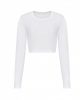 Just Ts JT016 női rövidített hosszú ujjú póló - Solid White