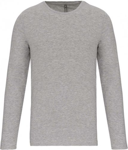 Kariban KA3016 férfi hosszú ujjú környakú póló - Light Grey Heather