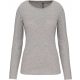 Kariban KA3017 női hosszú ujjú környakú póló - Light Grey Heather