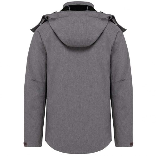 Kariban KA413 férfi levehető kapucnis softshell dzseki - Marl Grey