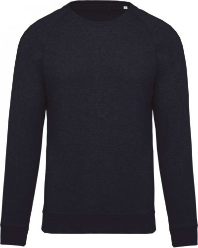 Kariban KA480 Organic pamut férfi környakas pulóver - French Navy Heather