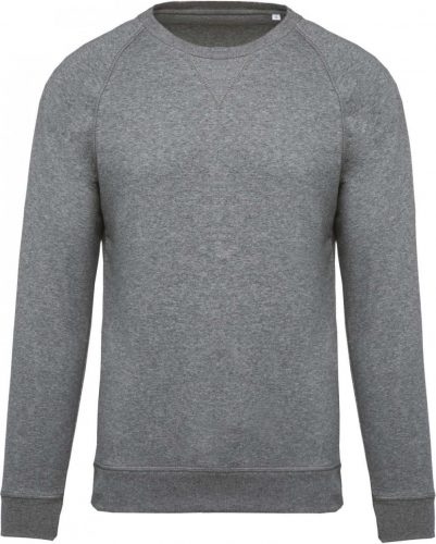 Kariban KA480 Organic pamut férfi környakas pulóver - Grey Heather